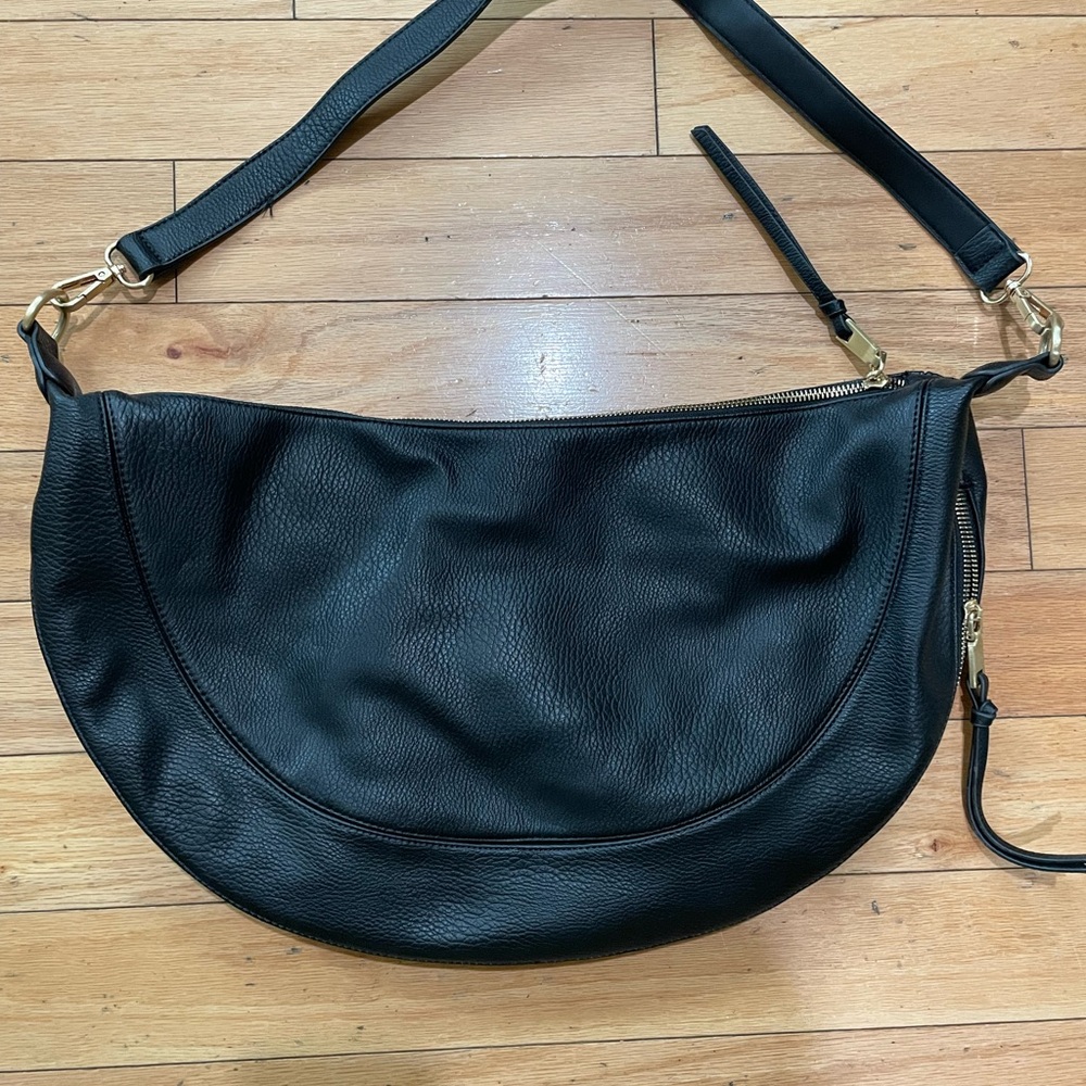 Anthropologie Black Leather Shoulder Bag